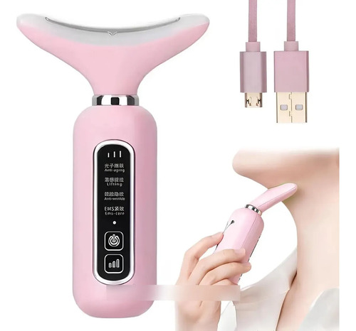 Masajeador Rejuvenecedor Facial Cuello Papada Gt Rosa