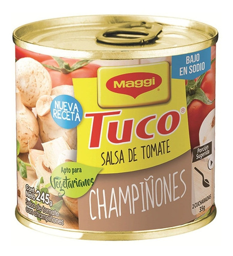 Salsa De Tomate Maggi Tuco Con Champiñón Lata 245 G