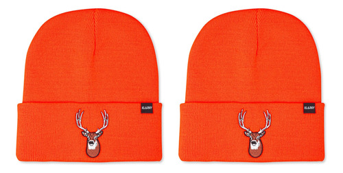 Gorro De Caza Klarny Orange Blaze Deer Beanie Para Hombres,