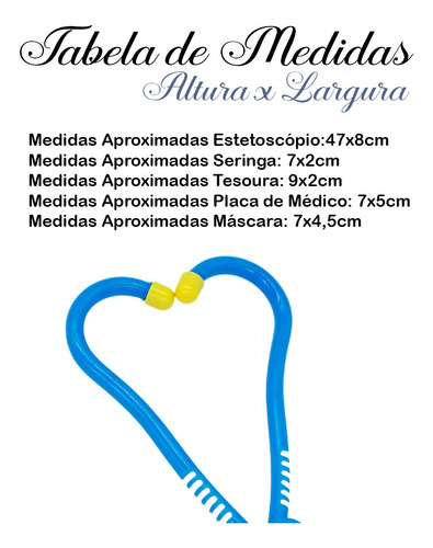 Imagem 2 de 7 de Kit Medico Brinquedo 6p Estetoscópio Tesoura Seringa Mascara
