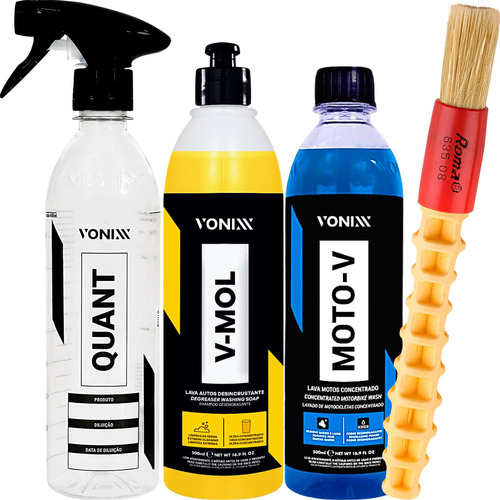 Kit Moto-v V-mol Shampoo Limpeza Pesada Lavagem Vonixx