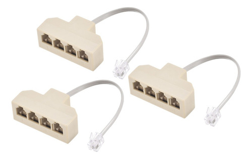 Conector Telefónico Rj11 6p4c Macho A 4 Hembra 3pzs