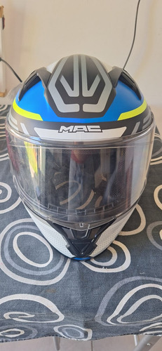 Casco Moto Integral Mac Speed Control 2022 Blanco Azul Mate Azul Sergeant M (Usado)