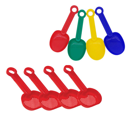 8 Palas De Arena, Juguete Con Mango Corto, Cuchara De Arena,