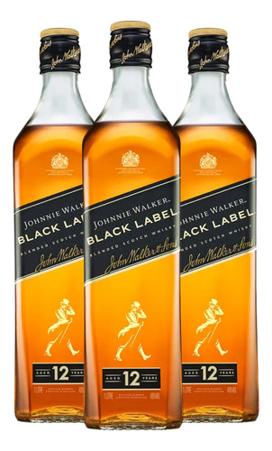 Whisky Johnnie Walker Black Label 1 Litro. Pack X 3 --
