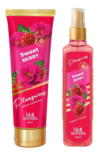  Set Body Mist Y Crema Corporal Bioscents Sweet Berry