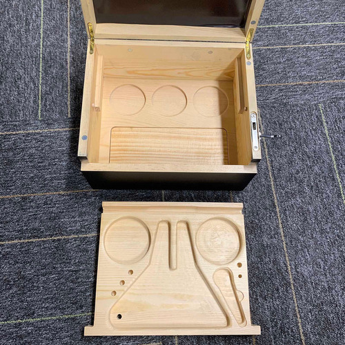 Caja De Almacenamiento L Premium De Bambú Con Bandeja Extraí