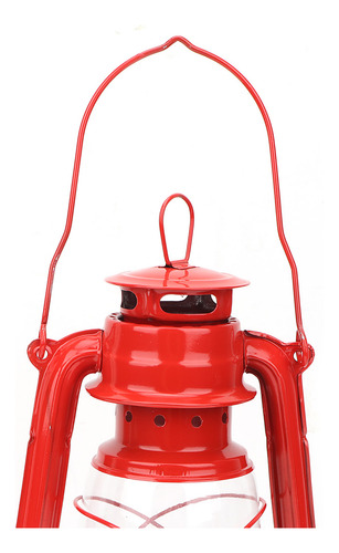 Farol Retro Rojo De Queroseno, Hierro, Estilo Vintage, Para