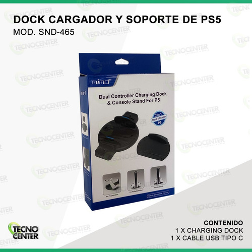 Imagen 5 de 6 de Base Soporte Consola Ps5 +cargador Doble Joystick Ps5 Cuotas