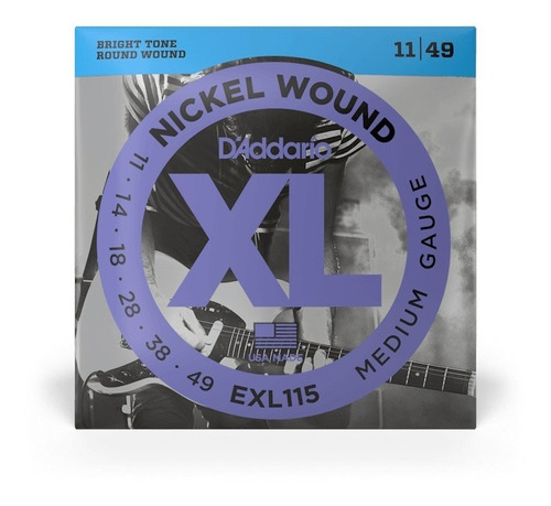 Cuerdas De Guitarra Eléctrica D'addario Medium Gauge 11-49