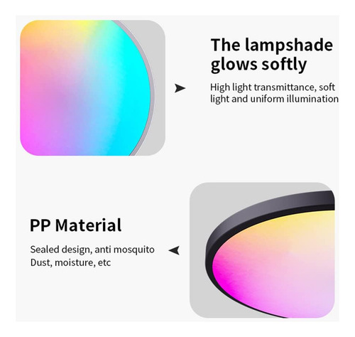Luz De Techo Rgb Inteligente Luz De Techo De 24 W Enchufe