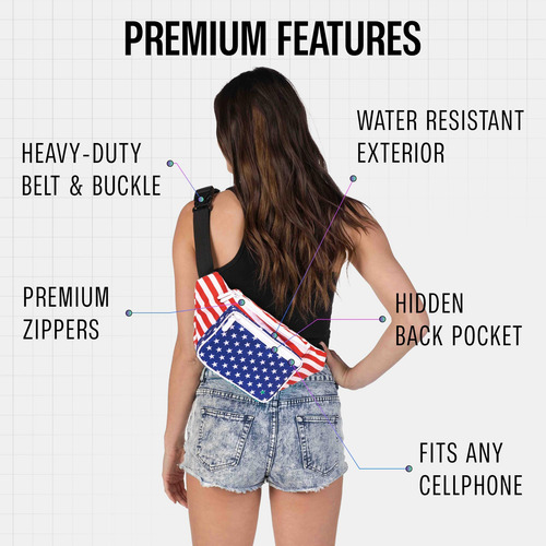 Fanny Pack Usa: Bolsa De Cinturón Con Bandera Americana