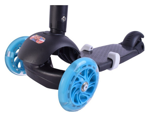 Monopatín Con Asiento Desmontable Tres Ruedas El Duende Azul Color Negro