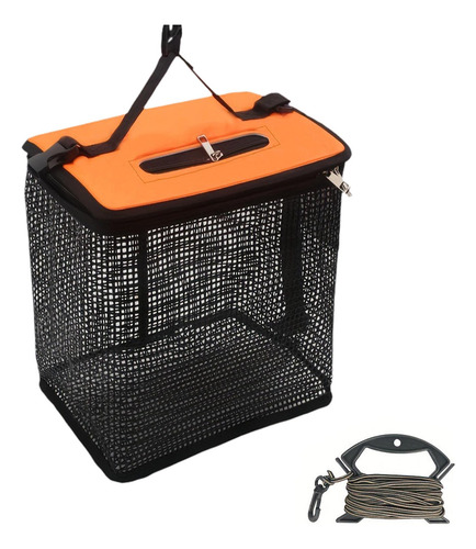 Cesta De Pesca Flotante Plegable, Ligera, Bolsa De Red De