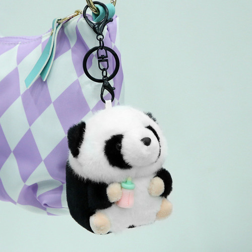 Llavero De Panda De Peluche De Dibujos Animados Con Mochila