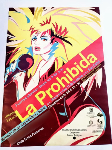 Imagen 1 de 5 de Afiche Antiguo Original De Época 2007 Theatron La Prohibida