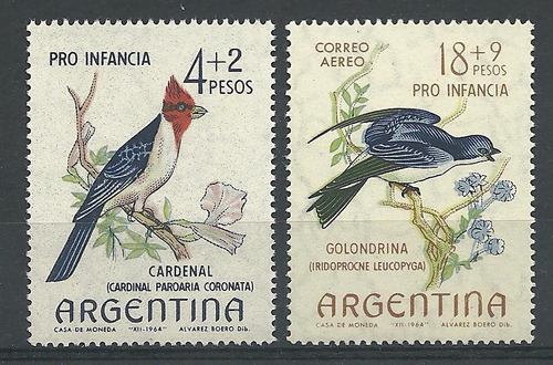 Argentina 1964 Gj 1291/92** Me 699+ A102 Mint Aves Fauna A