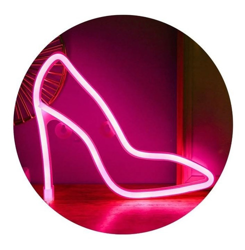 Cartel Luminoso Zapato Luz Led Neon Cable Pilas Usb Deco