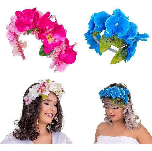 Coroa Tiara Headband Flores Para Fotos Noiva E Gestante Luxo