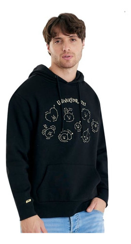 Sudadera Bt21 Bts Negra Hombre Mujer