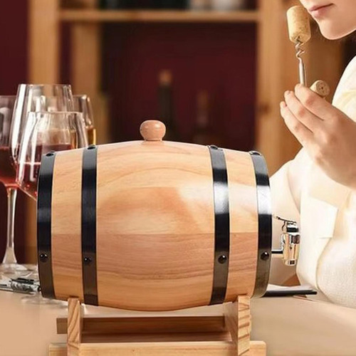 Barril De Madera Para Añejar Con Soporte 1l 18x12,7x15cm