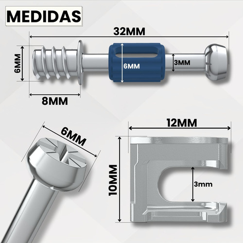 10 Minifix Girofix + Tambor Castanha 12x9mm Pino Capa Bucha