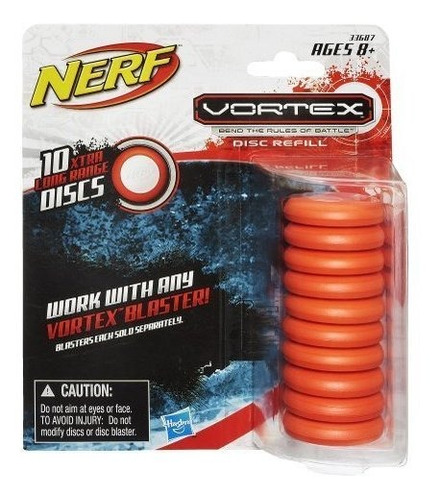 Nerf Vortex Refill Pack 10 Discos- Naranja.