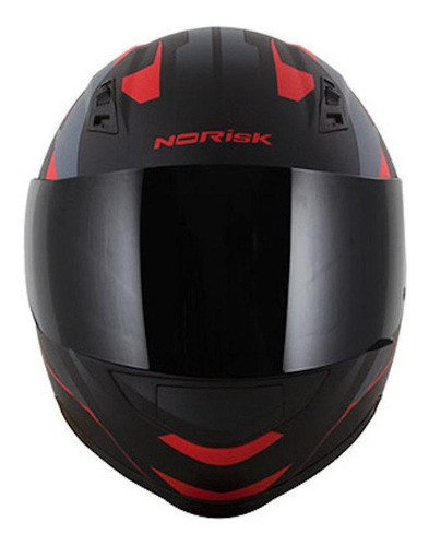 Capacete para moto integral Norisk FF391 Stripes black/red XS