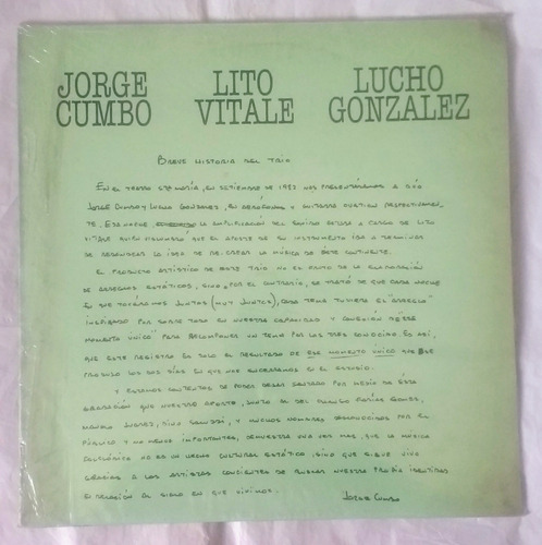 Jorge Cumbo Lito Vitale Lucho González Vinilo Original 