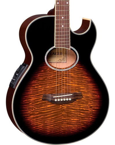 Violão Elétrico Eagle Gl36 Eq Yellow Burst Cutway