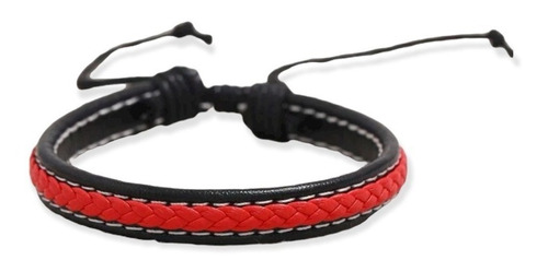 Pulsera Para Caballeros Rojo Y Negro  9070