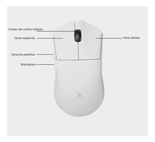 Mouse Gamer Darmoshark M3 Sem Fio Paw3395 Branco