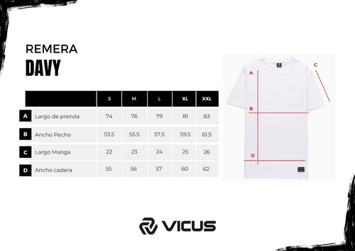 Imagen 6 de 7 de Remera Vicus Davy Negro