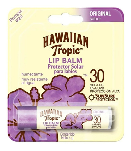 Protector Solar Labios Hawaiian Tropic Sabor Original 4 G