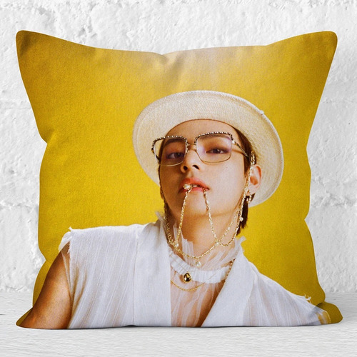 Almohada Bts Estilos Suave Terciopelo Cojin Relleno Color V