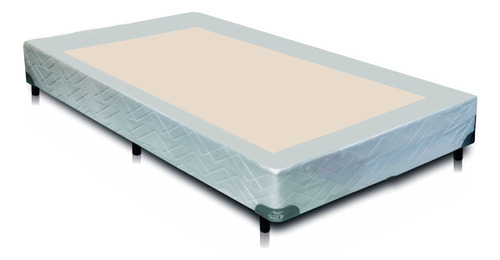 Base Sommier Gani 190 X 80cm 1 Plaza Con Patas Tela Jackard Color Gris Claro