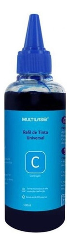 Refil De Tinta Azul Multilaser Compatível Epson Rf018 100ml Tinta Ciano