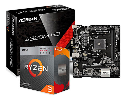 Kit Processador Amd Ryzen 3 3200g Asrock A320m-hd Com Nota