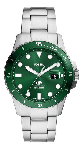 Reloj Fossil Hombre Fossil Blue Acero Silver Green Color de la correa Plateado Color del bisel Verde Color del fondo Verde