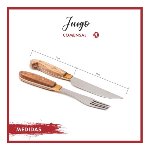 Imagen 4 de 8 de Juego Cuchillo Tenedor Chaira Artesanal Mission