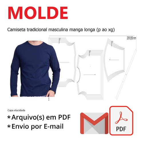 Camiseta Tradicional Masculina Manga Longa (p Ao Xg)