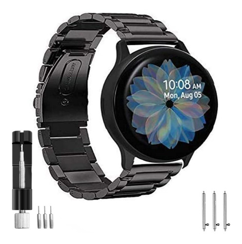 Aresh Para Correa Galaxy Watch Active Acero Inoxidable Negro