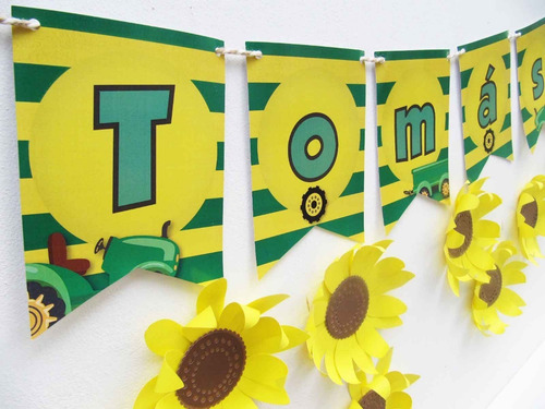Imagen 3 de 9 de Kit Imprimible Tractor Verde Personalizado Cumpleaños
