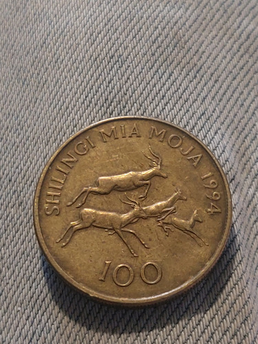 Moneda De Tanzania 100chelines Año 1994 Acero Latonado Km#32