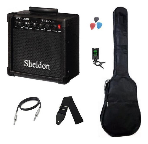 Amplificador Sheldon Gt1200 Guitarra 15w Preto + Acessórios