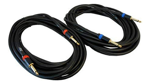 Audio2000's Adc99100 - Paquete De 2 Cables De Altavoz Ts De 