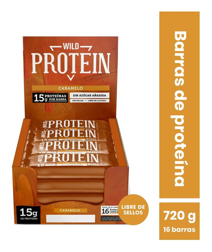 Imagen 1 de 1 de Wild Protein Caramel 16 Unidades