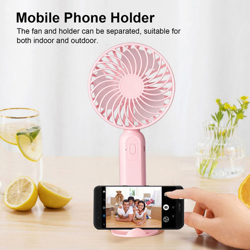 Soporte De Teléfono Recargable Con Mini Ventilador De Mano U