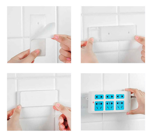 Porte Adesivo De Parede P/ Extensão Elétrica Filtro Linha Não Se Aplica