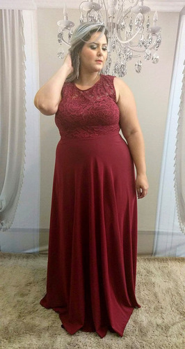 vestido madrinha plus size marsala